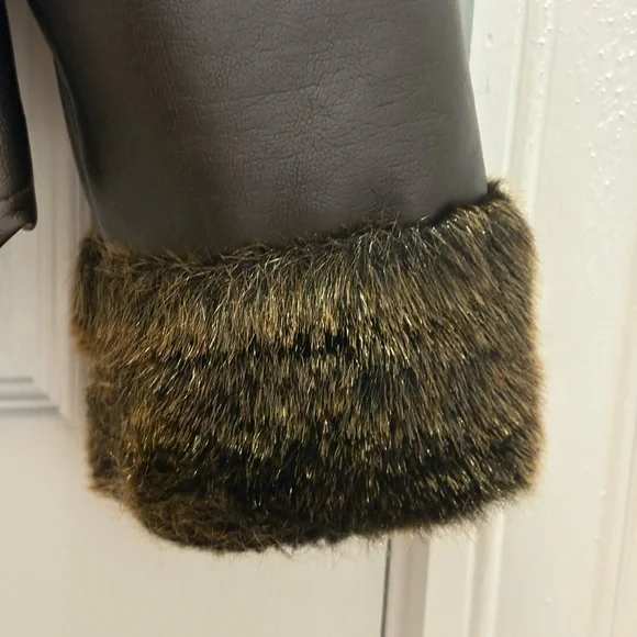 vtg bb dakota Womens Brown penny lane jacket Y2K Faux Leather Size Medium Boho - Picture 10 of 16